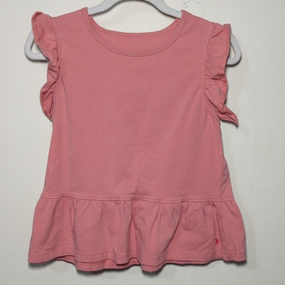 Pink Chicken Other - Pink Chicken Brandied Apricot Organic Kit Top Pink Peplum Ruffle Girls Size 7
